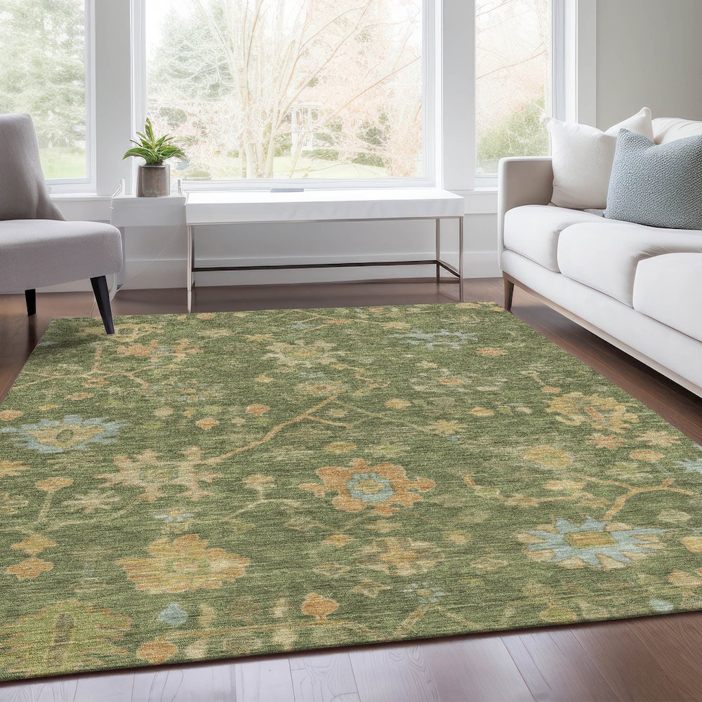 Machine Washable Indoor/Outdoor Chantille Fern 5' x 7'6" Rug