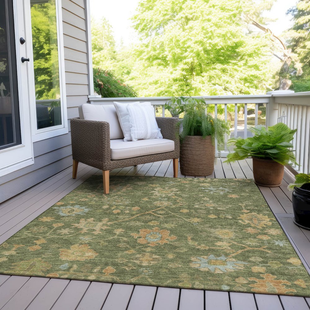 Machine Washable Indoor/Outdoor Chantille Fern 5' x 7'6" Rug
