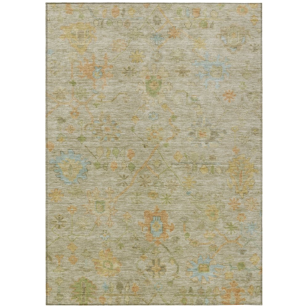 Machine Washable Indoor/Outdoor Chantille Khaki 5' x 7'6" Rug