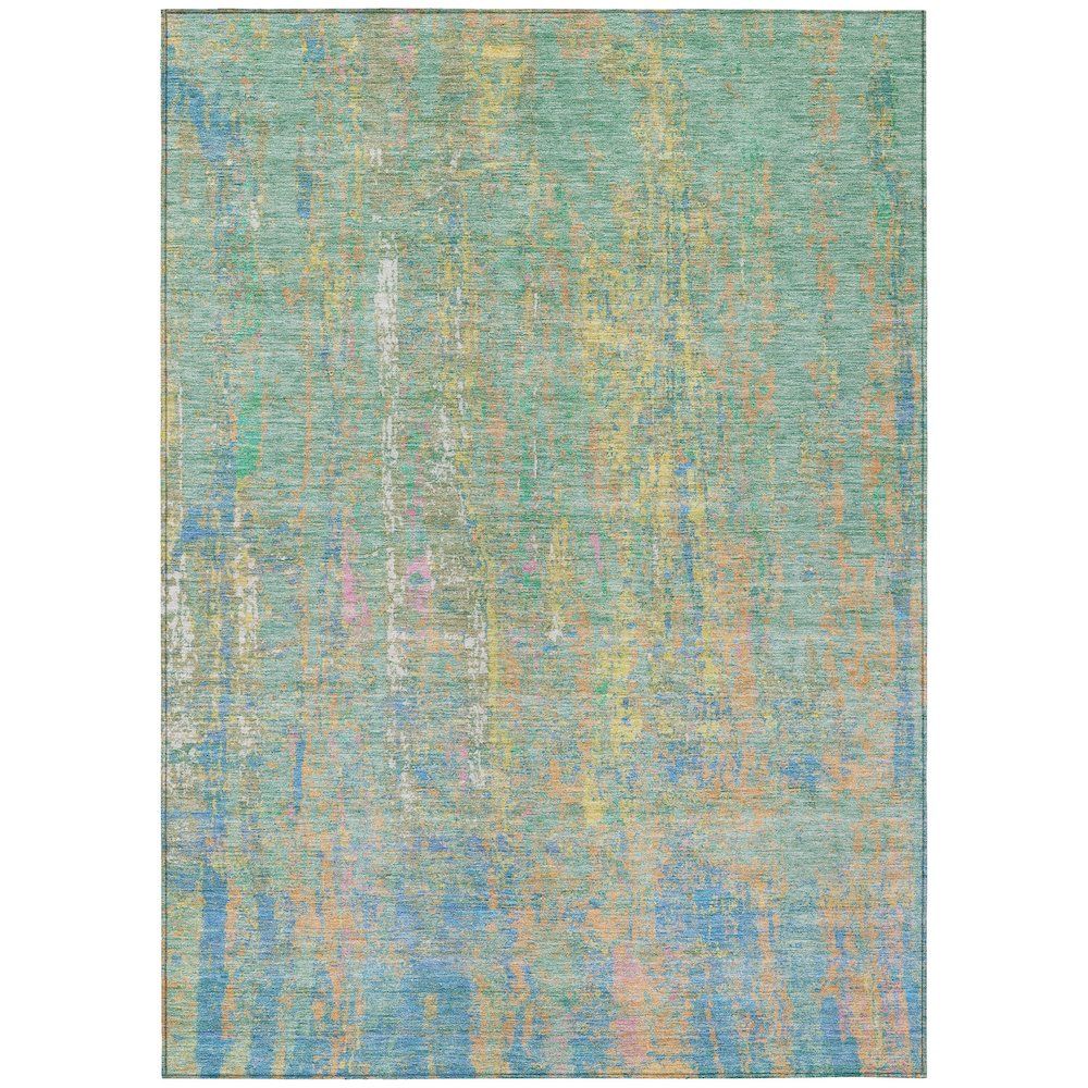 Machine Washable Indoor/Outdoor Chantille Teal 5' x 7'6" Rug