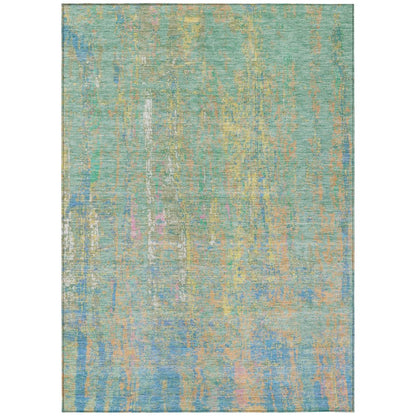 Machine Washable Indoor/Outdoor Chantille Teal 5' x 7'6" Rug