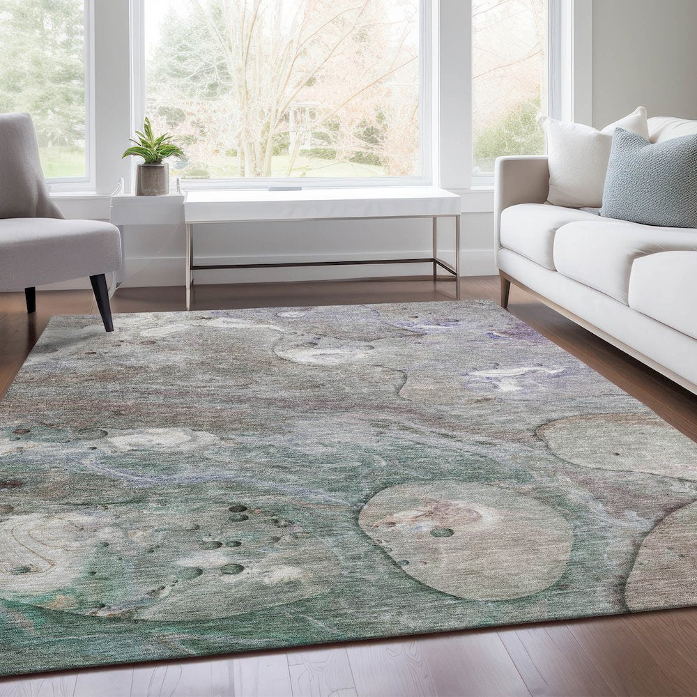 Machine Washable Indoor/Outdoor Chantille Khaki 5' x 7'6" Rug