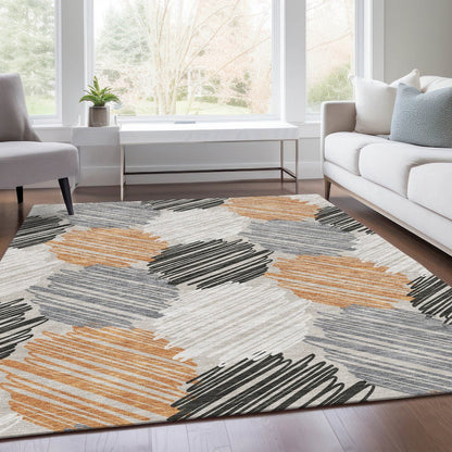 Machine Washable Indoor/Outdoor Chantille Copper 5' x 7'6" Rug