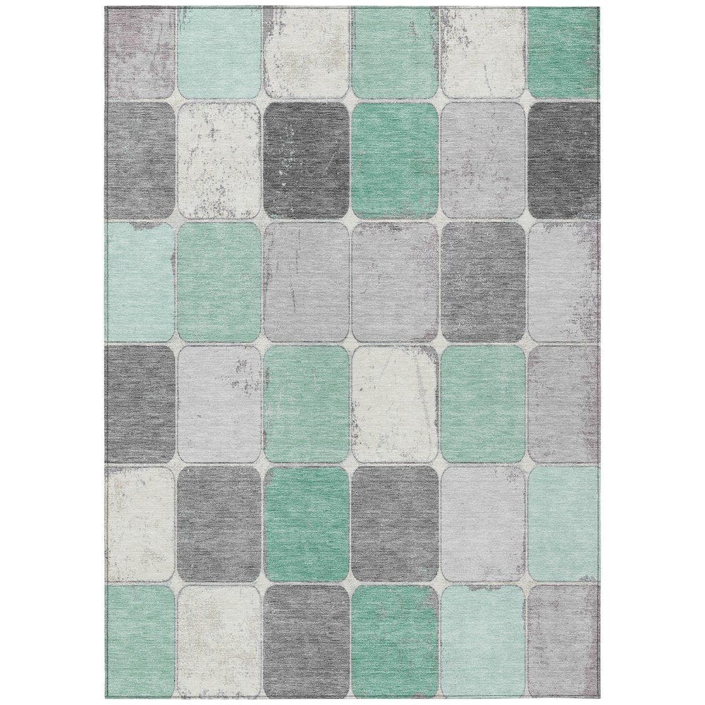 Machine Washable Indoor/Outdoor Chantille Mint 5' x 7'6" Rug