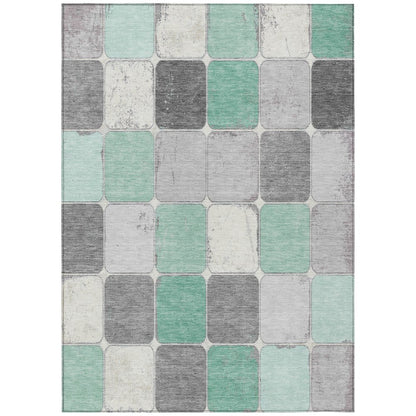 Machine Washable Indoor/Outdoor Chantille Mint 5' x 7'6" Rug
