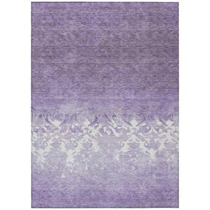 Machine Washable Indoor/Outdoor Chantille Purple 5' x 7'6" Rug