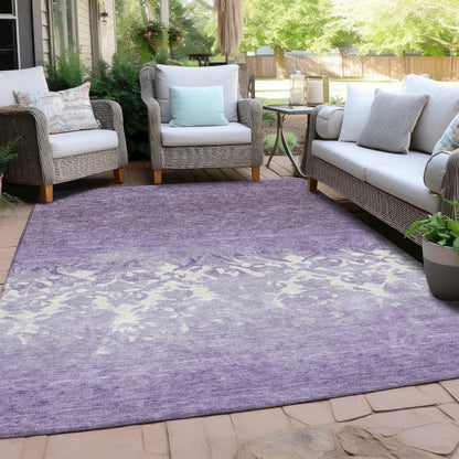 Machine Washable Indoor/Outdoor Chantille Purple 5' x 7'6" Rug