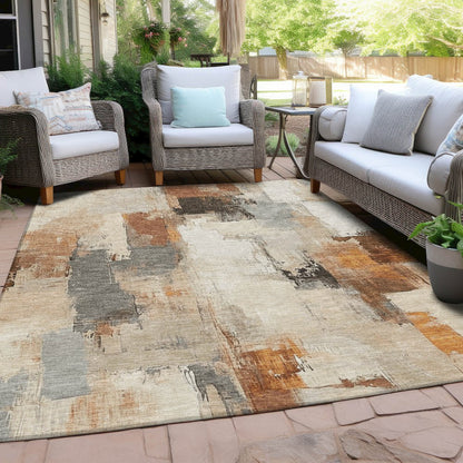 Machine Washable Indoor/Outdoor Chantille Ivory 5' x 7'6" Rug