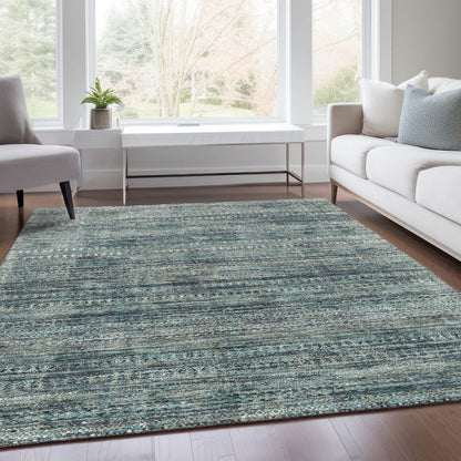 Machine Washable Indoor/Outdoor Chantille Teal 5' x 7'6" Rug