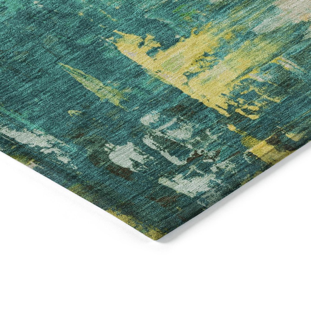 Machine Washable Indoor/Outdoor Chantille Green 2'6" x 3'10" Rug