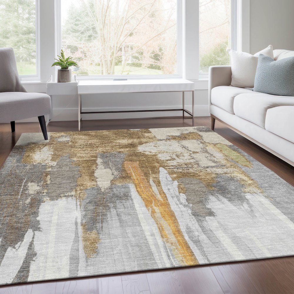 Machine Washable Indoor/Outdoor Chantille Ivory 5' x 7'6" Rug