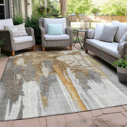 Machine Washable Indoor/Outdoor Chantille Ivory 5' x 7'6" Rug