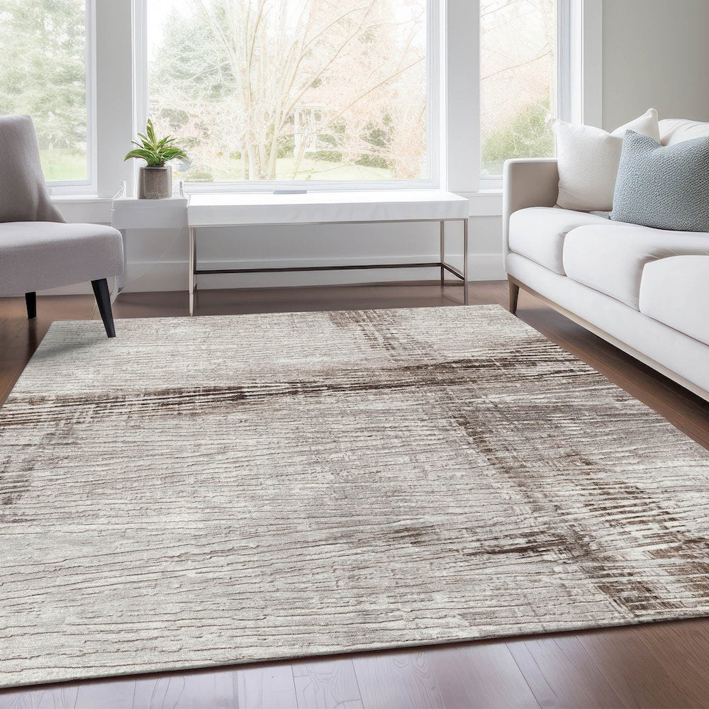 Machine Washable Indoor/Outdoor Chantille Taupe 5' x 7'6" Rug