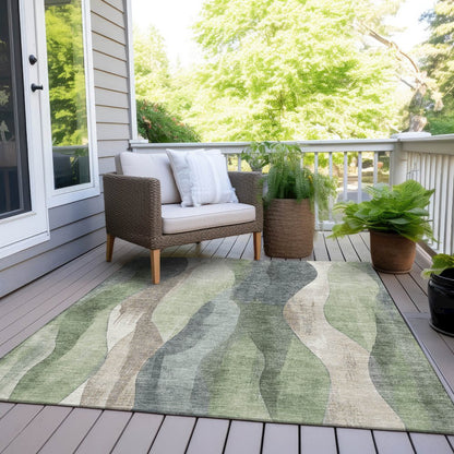 Machine Washable Indoor/Outdoor Chantille Fern 5' x 7'6" Rug