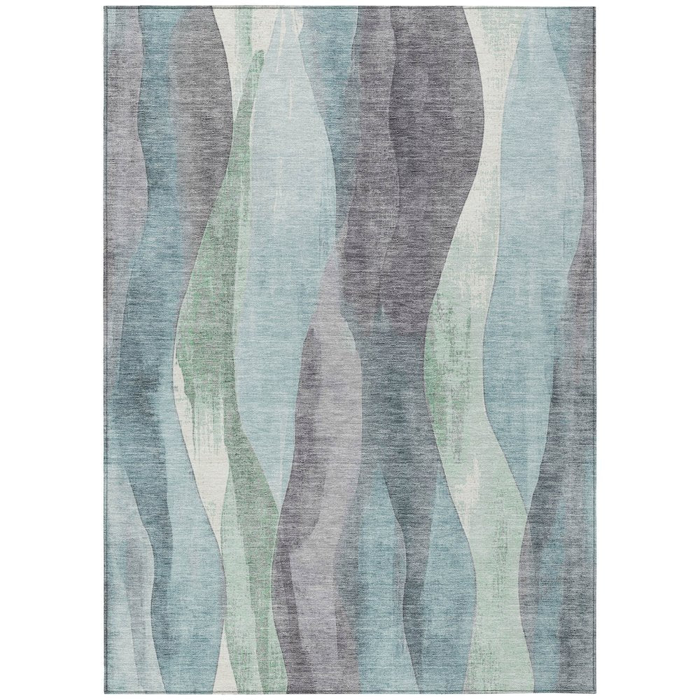 Machine Washable Indoor/Outdoor Chantille Teal 5' x 7'6" Rug