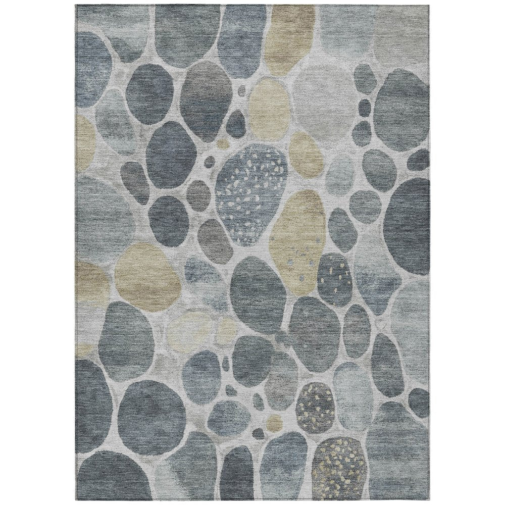 Machine Washable Indoor/Outdoor Chantille Pewter 5' x 7'6" Rug
