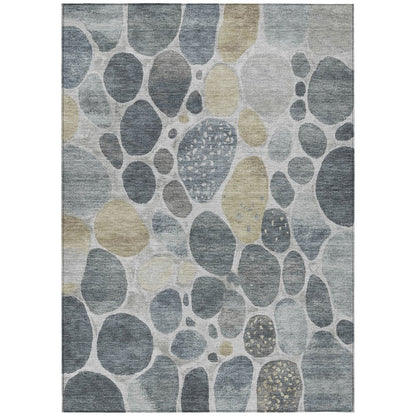 Machine Washable Indoor/Outdoor Chantille Pewter 5' x 7'6" Rug