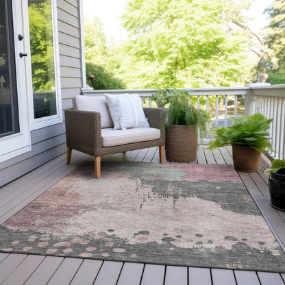 Machine Washable Indoor/Outdoor Chantille Blush 5' x 7'6" Rug