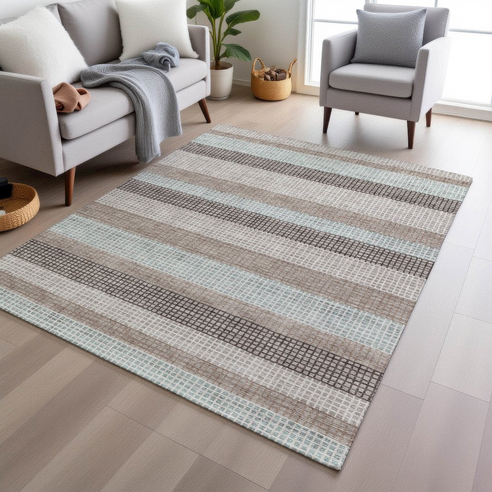 Machine Washable Indoor/Outdoor Chantille Taupe 5' x 7'6" Rug