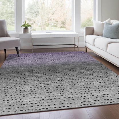 Machine Washable Indoor/Outdoor Chantille Purple 5' x 7'6" Rug