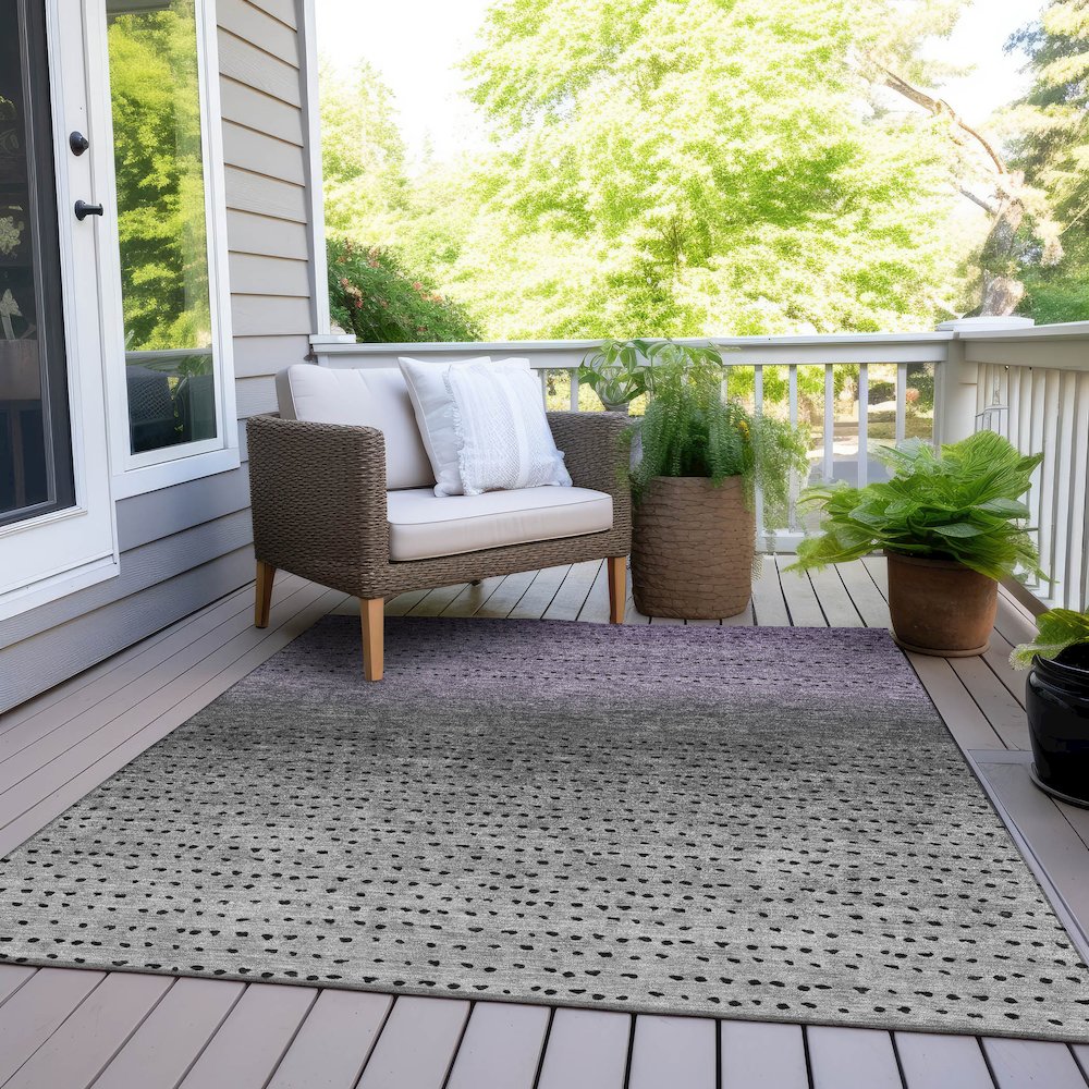 Machine Washable Indoor/Outdoor Chantille Purple 5' x 7'6" Rug