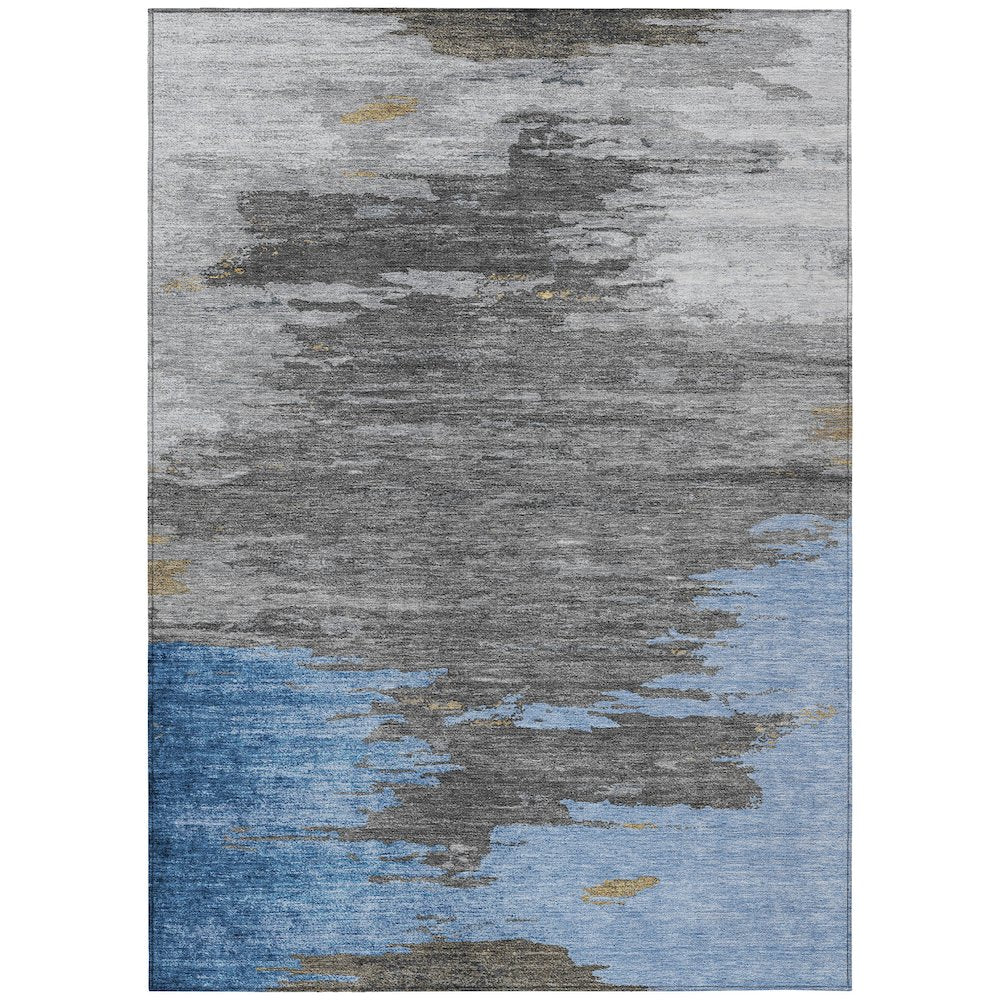 Machine Washable Indoor/Outdoor Chantille Denim 5' x 7'6" Rug