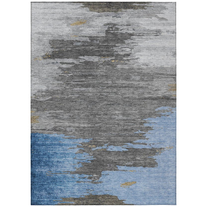Machine Washable Indoor/Outdoor Chantille Denim 5' x 7'6" Rug