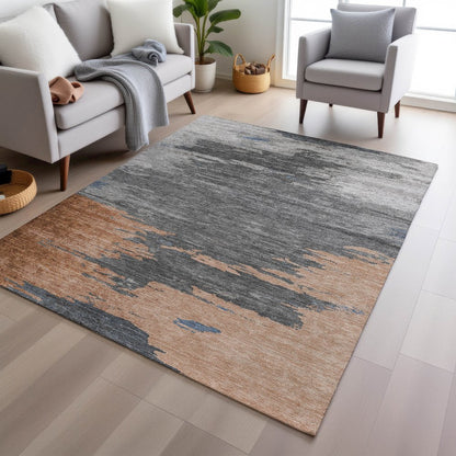 Machine Washable Indoor/Outdoor Chantille Paprika 5' x 7'6" Rug