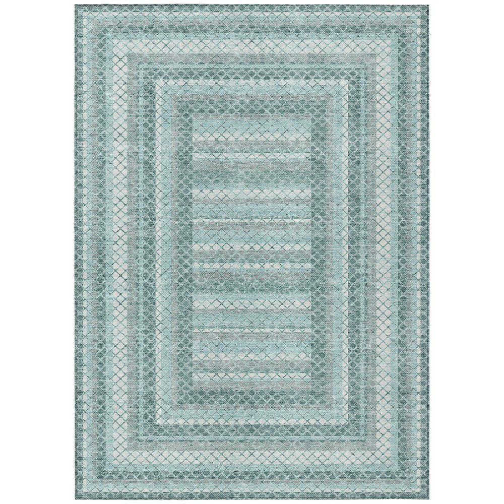 Machine Washable Indoor/Outdoor Chantille Teal 5' x 7'6" Rug