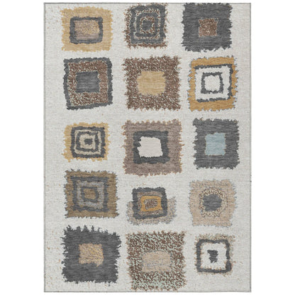 Machine Washable Indoor/Outdoor Chantille Ivory 5' x 7'6" Rug