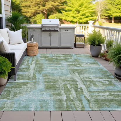 Machine Washable Indoor/Outdoor Chantille ACN2015 Cactus 5' x 7'6" Rug