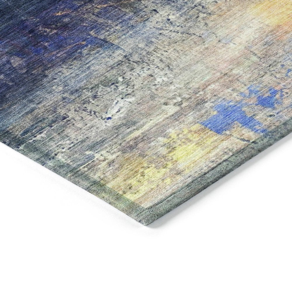 Machine Washable Indoor/Outdoor Chantille ACN2016 Blue 2'6" x 3'10" Rug