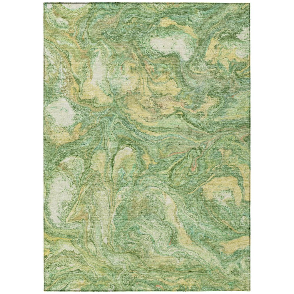 Machine Washable Indoor/Outdoor Chantille ACN2017 Green 5' x 7'6" Rug