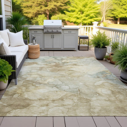 Machine Washable Indoor/Outdoor Chantille ACN2018 Beige 5' x 7'6" Rug