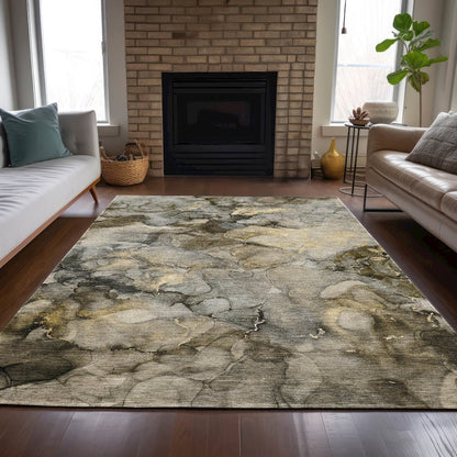 Machine Washable Indoor/Outdoor Chantille ACN2018 Pewter 5' x 7'6" Rug