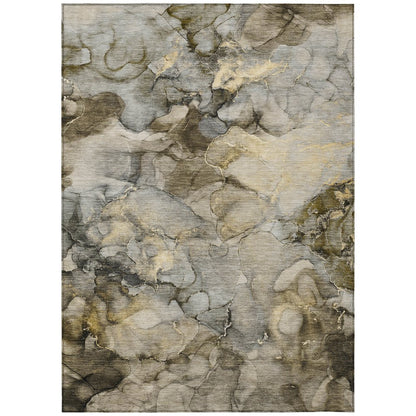 Machine Washable Indoor/Outdoor Chantille ACN2018 Pewter 5' x 7'6" Rug
