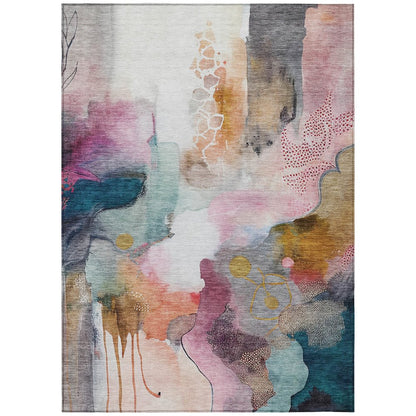 Machine Washable Indoor/Outdoor Chantille ACN2019 Blush 5' x 7'6" Rug