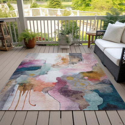 Machine Washable Indoor/Outdoor Chantille ACN2019 Blush 5' x 7'6" Rug