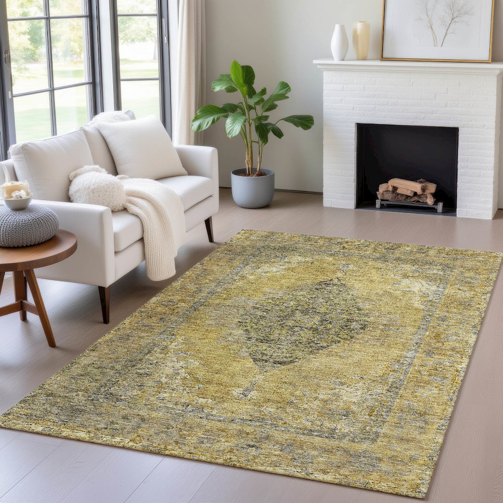 Machine Washable Indoor/Outdoor Chantille ACN2021 Wheat 5' x 7'6" Rug