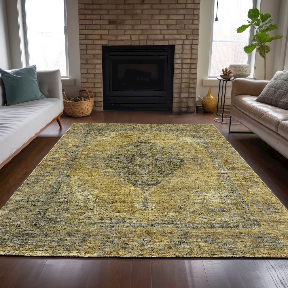 Machine Washable Indoor/Outdoor Chantille ACN2021 Wheat 5' x 7'6" Rug