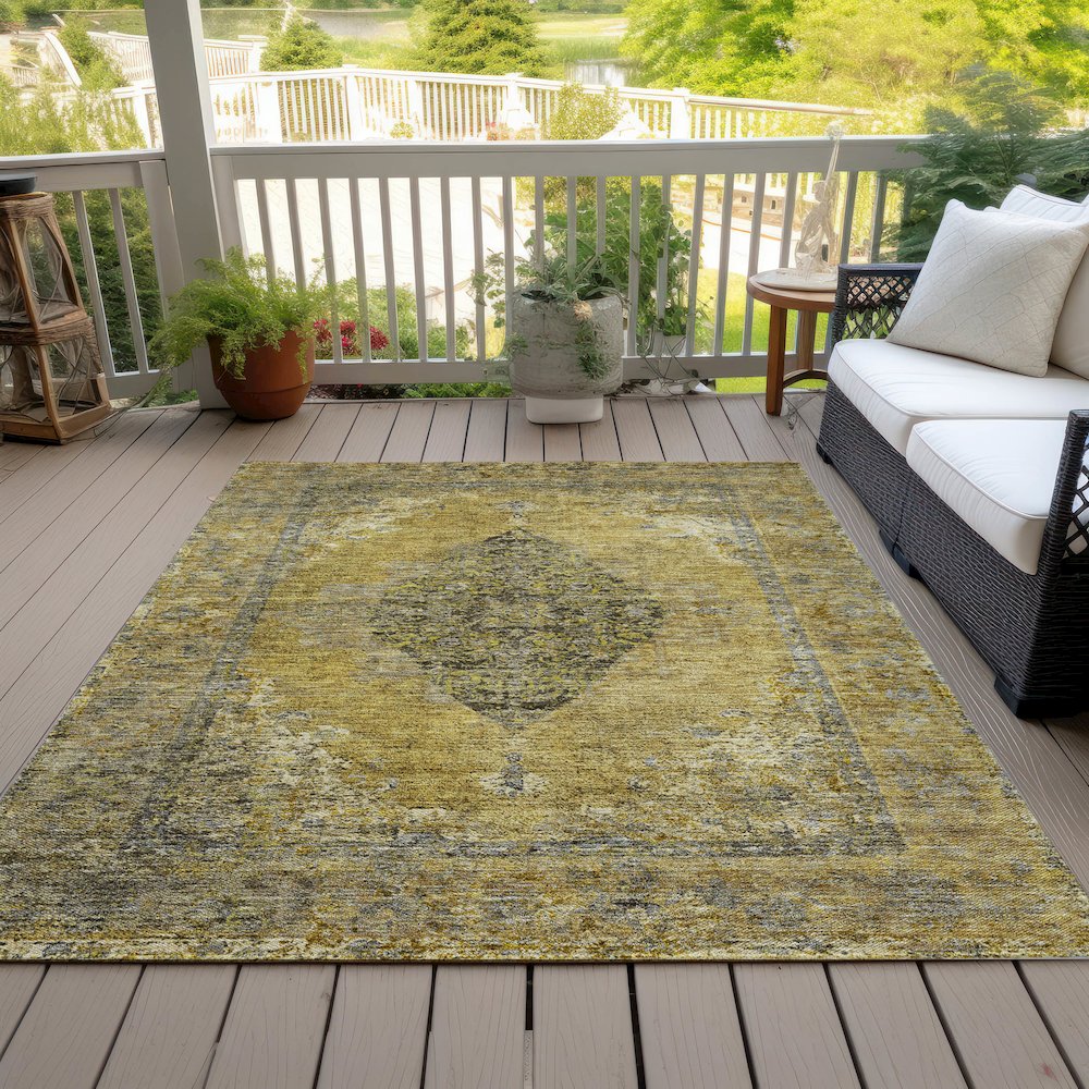 Machine Washable Indoor/Outdoor Chantille ACN2021 Wheat 5' x 7'6" Rug