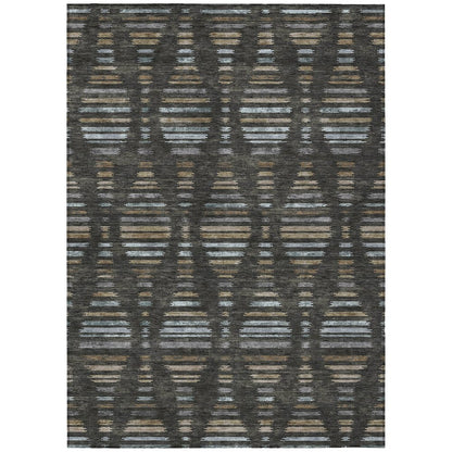 Machine Washable Indoor/Outdoor Chantille ACN2027 Coffee 5' x 7'6" Rug