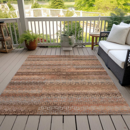 Machine Washable Indoor/Outdoor Chantille ACN2029 Copper 5' x 7'6" Rug