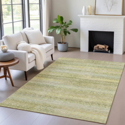 Machine Washable Indoor/Outdoor Chantille ACN2029 Sage 5' x 7'6" Rug