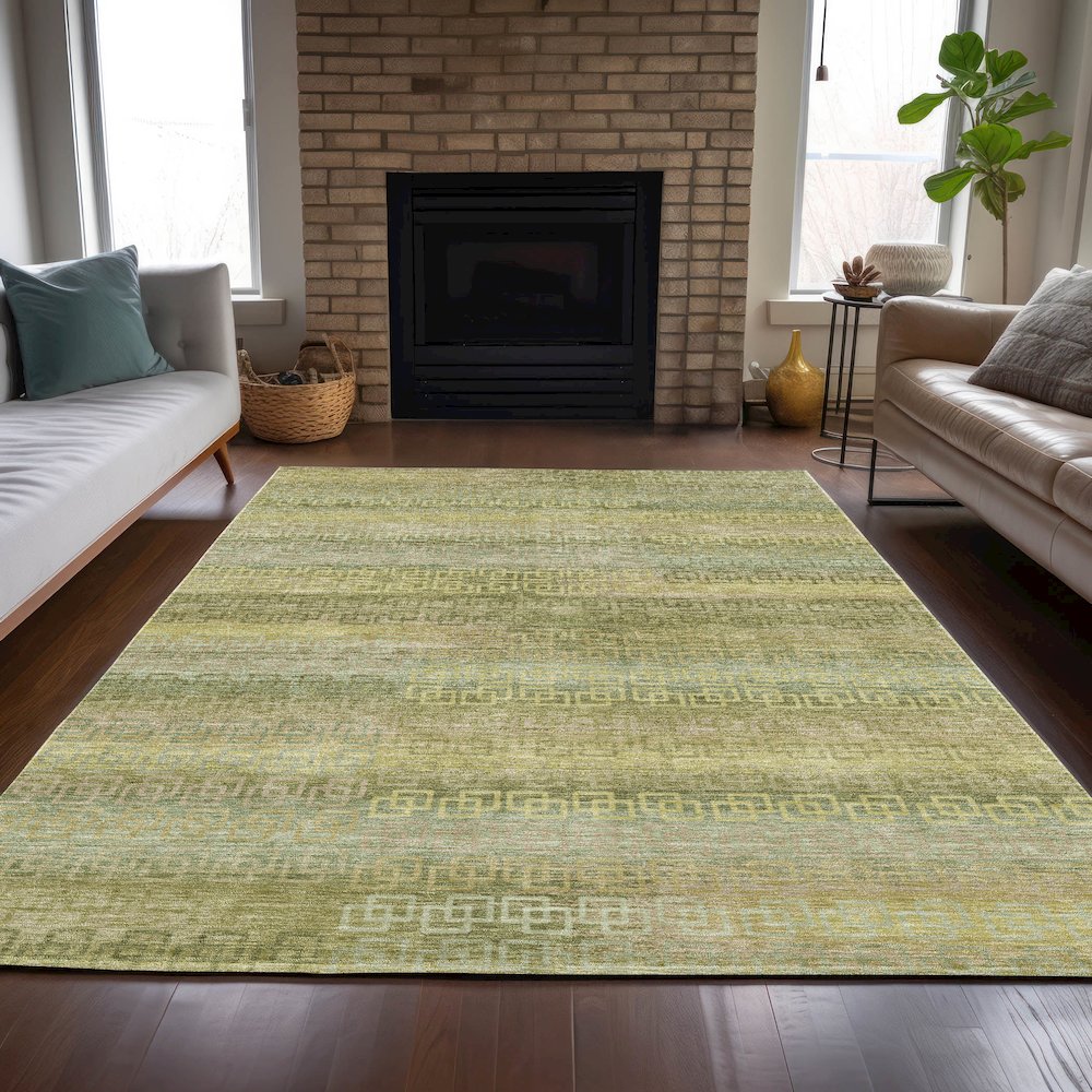 Machine Washable Indoor/Outdoor Chantille ACN2029 Sage 5' x 7'6" Rug