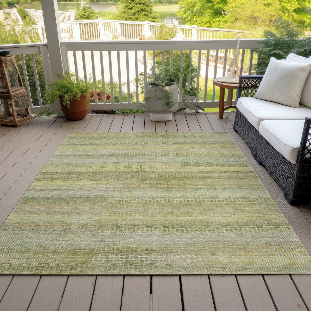 Machine Washable Indoor/Outdoor Chantille ACN2029 Sage 5' x 7'6" Rug