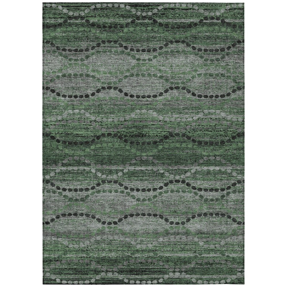 Machine Washable Indoor/Outdoor Chantille ACN2031 Olive 5' x 7'6" Rug