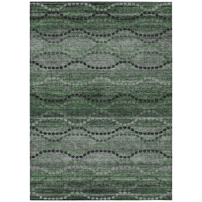 Machine Washable Indoor/Outdoor Chantille ACN2031 Olive 5' x 7'6" Rug