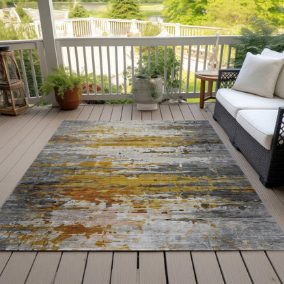 Machine Washable Indoor/Outdoor Chantille ACN2034 Copper 5' x 7'6" Rug