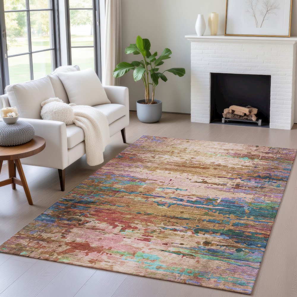 Machine Washable Indoor/Outdoor Chantille ACN2035 Sage 5' x 7'6" Rug